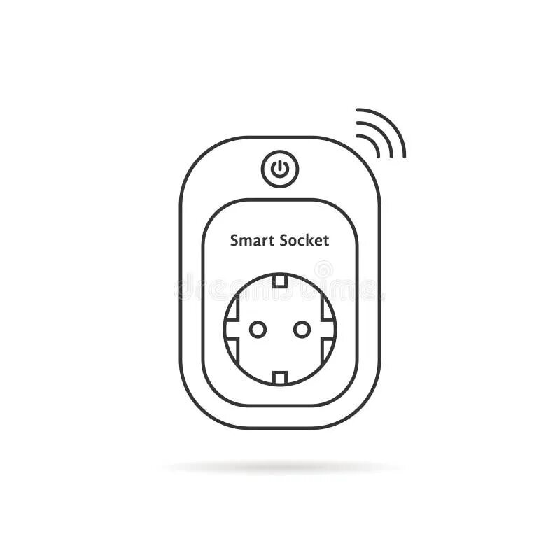 Подключение смарт розетки Thin Line Smart Power Socket Stock Vector - Illustration of control, internation