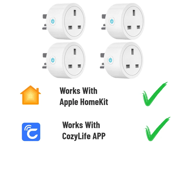 Подключение смарт розетки 4PCS 16A UK Smart Plug работает с Apple HomeKit Siri Alexa Google Home, Wi-Fi ро