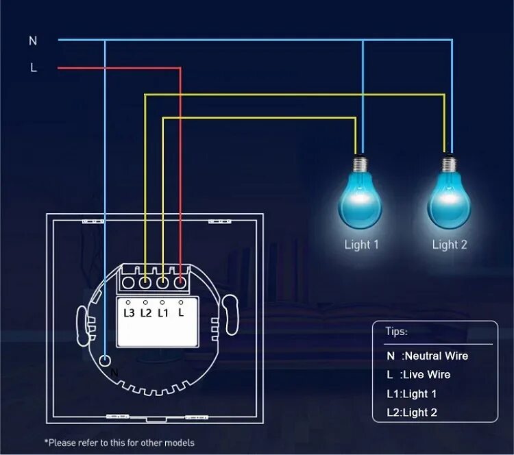 Подключение smart switch к выключателю Умный Выключатель Wi-fi Стандартный Настенный Стеклянный Сенсорный Выключатель 1