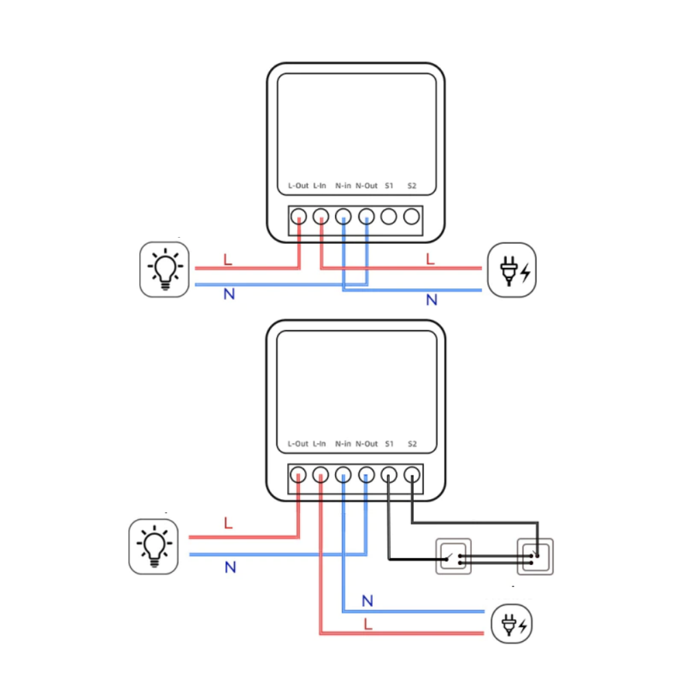 Подключение smart switch к выключателю Умное Wi-Fi двухканальное реле Ya-S05P 16А, с энергомером - купить в интернет-ма