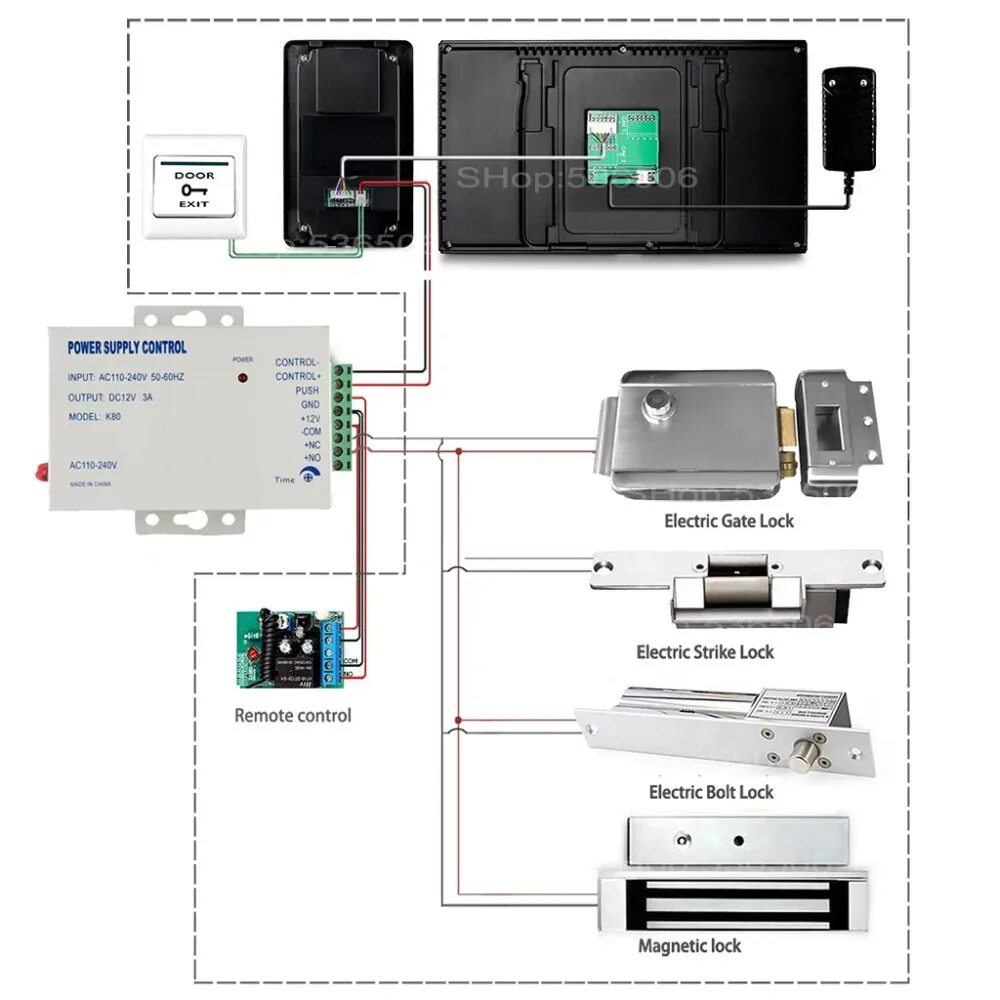 Подключение смарт замка levinson AC 110-240V Dedicated Power box Electric Door Lock Power Supply Electric Lock Po