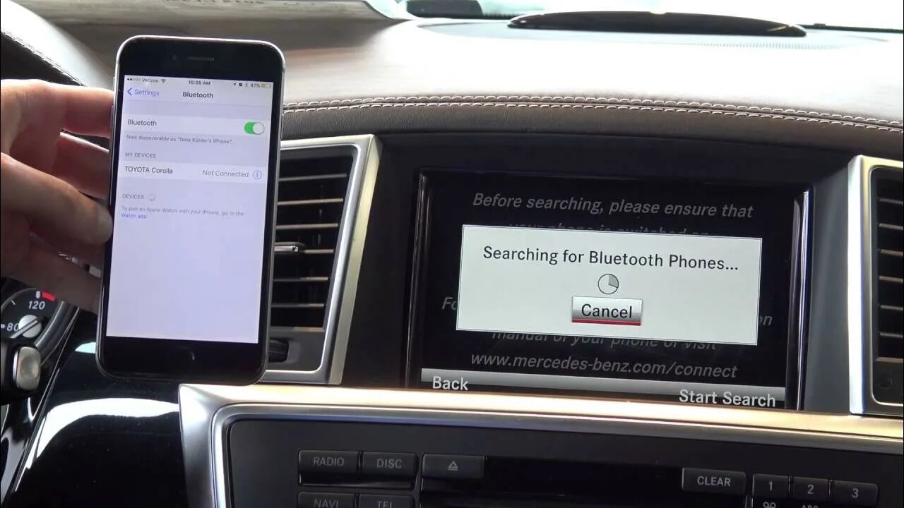 Подключение смартфона к машине How to Pair an iPhone to a Mercedes Benz via Bluetooth - YouTube