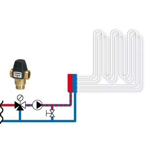 Подключение смесительного клапана к теплому полу водяному Теплый пол: примеры установки термостатических клапанов Esbe
