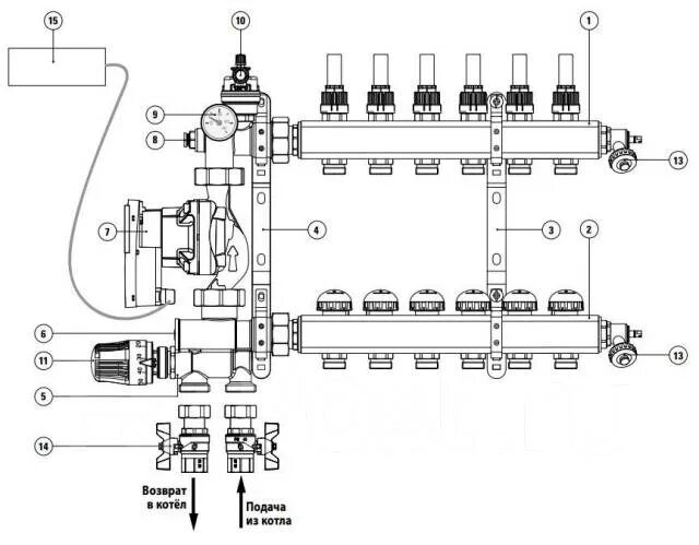 Подключение смесительного узла теплого пола Насосно-смесительный узел для водяного теплого пола, в наличии. Цена: 11 990 ₽ в