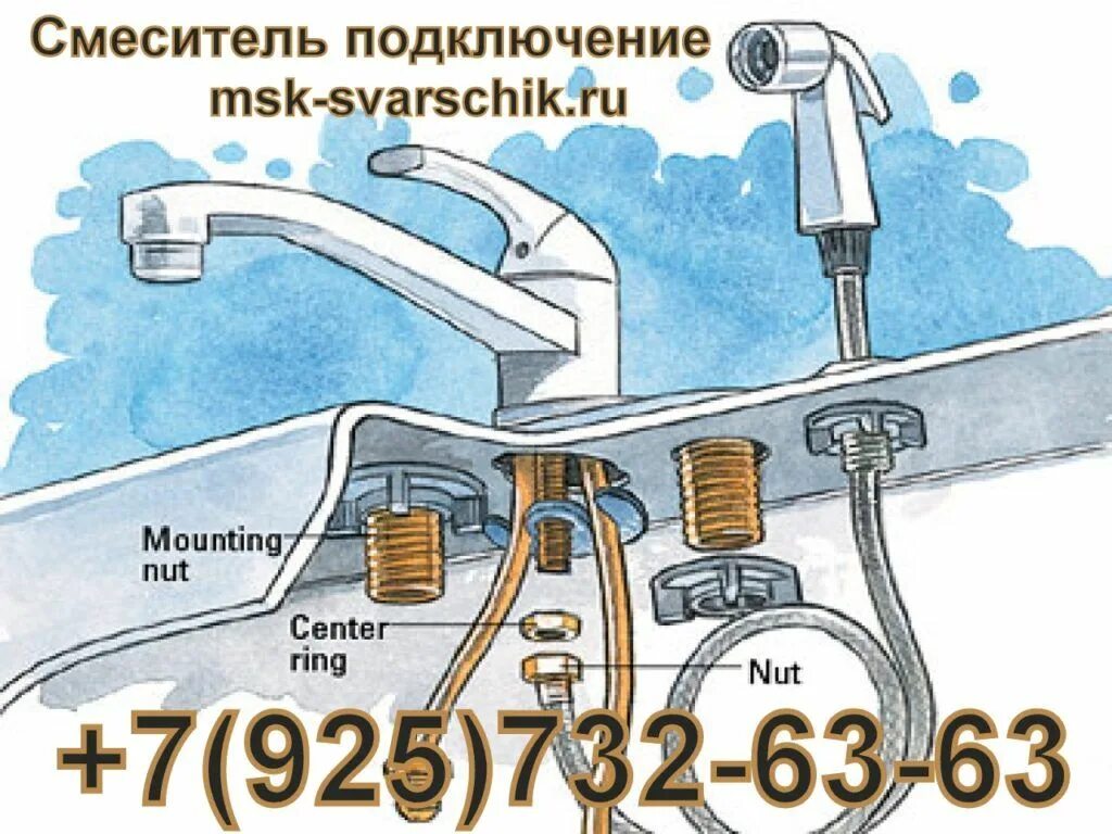 Подключение смесителя 3 в 1 Смеситель подключение Wastafel