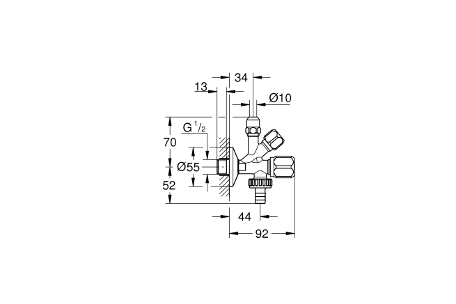 Подключение смесителя grohe 3 8 Вентиль угловой GROHE комбинированный 1/2"-3/8" для подключения смесителей, хром