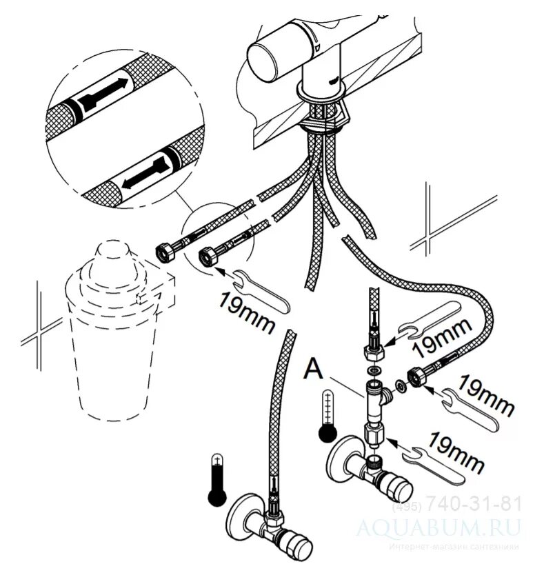 Подключение смесителя grohe 3 8 Установка смесителя с фильтром для питьевой воды фото - DelaDom.ru