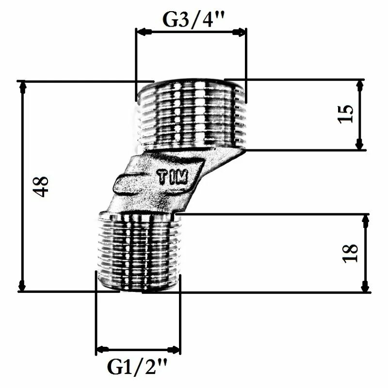 Подключение смесителя какая резьба Эксцентрик д/см.1/2"х3/4"