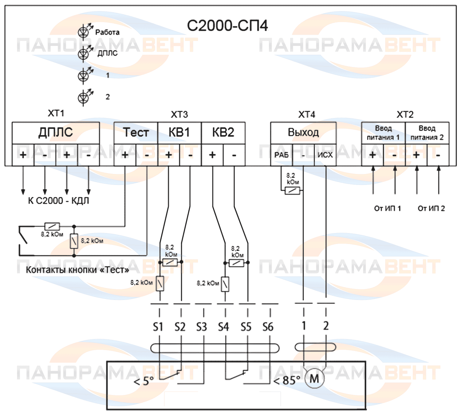 Подключение сп 2 Электропривод Nanotek BLF 230 B 5Нм/230В с пружиной - Схема подключения