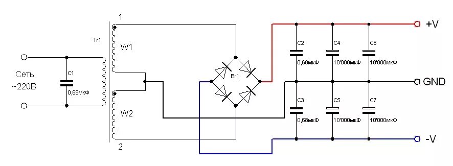 Подключение средней точки трансформатора Ответы Mail.ru: схема с трансформатором