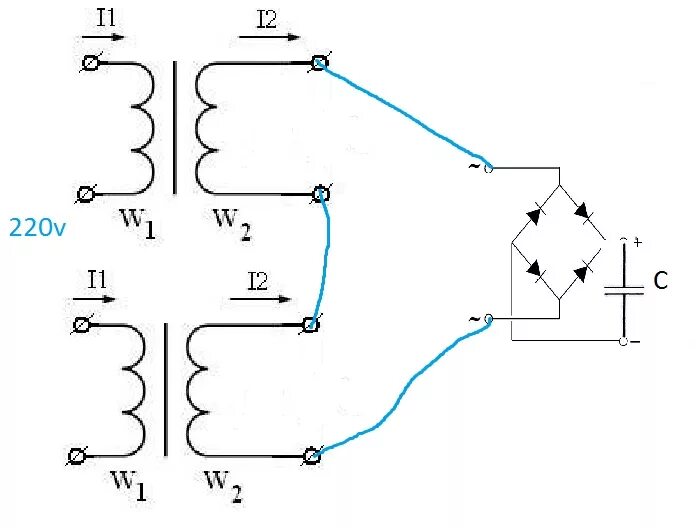 Подключение средней точки трансформатора Ответы Mail.ru: Последовательное включение транформаторов?