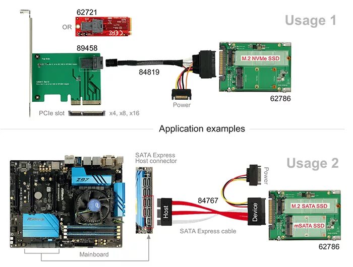 Подключение ssd через sata Delock Products 62786 Delock 2.5" Converter SATA Express / U.2 1 x M.2 / 1 x mSA