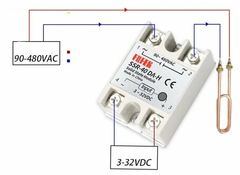 Подключение ssr реле Твердотельное реле FOTEK SSR-40DA - купить в интернет-магазине по низкой цене на