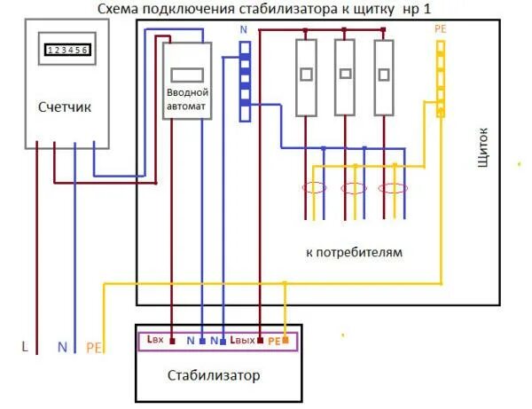 Подключение стабилизатора напряжения для дома 220в ресанта Стабилизатор напряжения переменного тока: 5 схем