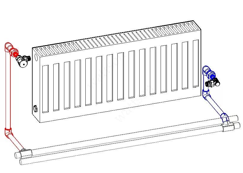 Подключение стальных батарей отопления ПБ. Радиатор панельный с обвязкой, купить, цена, отзывы, фото