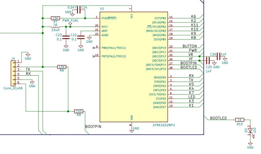 Подключение стандартного телефона Atmega 328p не стандартное подключение - Аппаратные вопросы - Arduino.ru