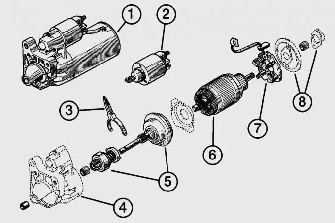 Подключение стартера форд фокус 1 Battery and starter (Electrical equipment / Battery and alternator / Ford Fiesta