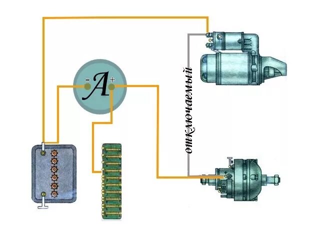 Подключение стартера генератора Просто амперметр. просто - ЗАЗ 968, 1,2 л, 1991 года электроника DRIVE2