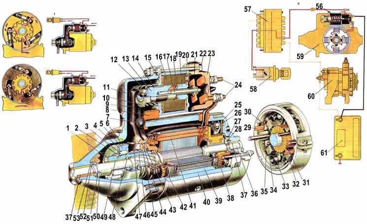 Подключение стартера ваз 2105 схема Схема стартера ваз 2105 - фото - АвтоМастер Инфо