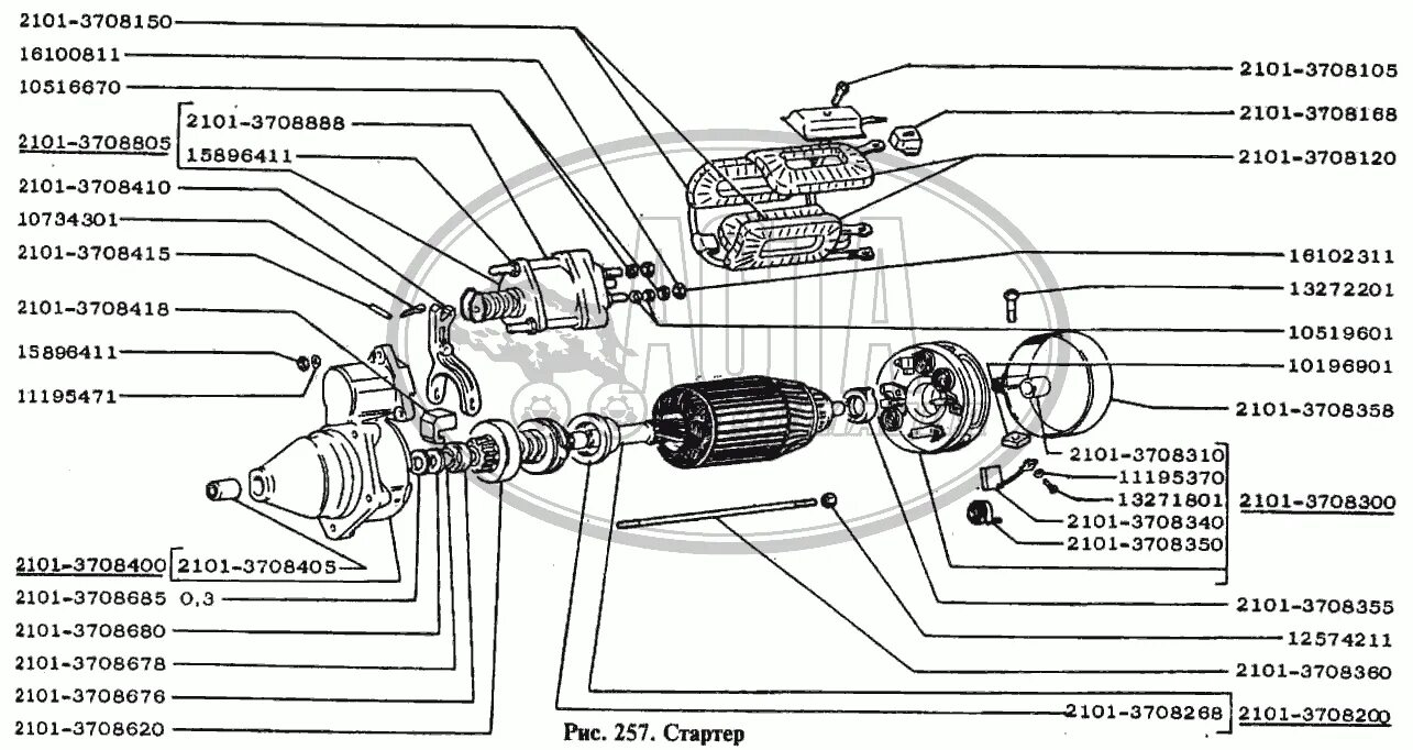 Подключение стартера ваз 2105 схема Стартер для ВАЗ-2105
