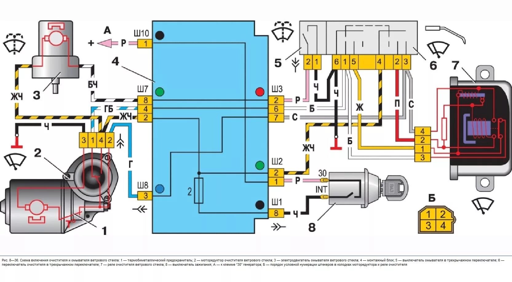 Подключение стеклоочистителя ваз Схема включения очистителя и омывателя ветрового стекла - DRIVE2