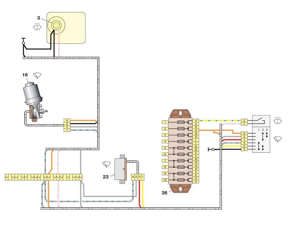 Подключение стеклоочистителя ваз 2106 Ремонт проводки, дворников и веерные омыватели от Инсигнии. - Lada 4x4 3D, 1,7 л