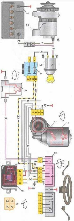 Подключение стеклоочистителя ваз 2106 Схема подключения дворников ваз 2107 LkbAuto.ru
