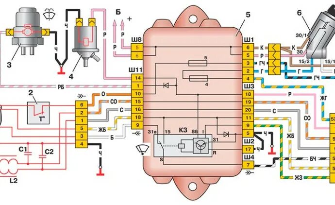 Подключение стеклоочистителя ваз 2108 Схемы и устройство ВАЗ 2108, 2109, 21099, 2113, 2114, 2115