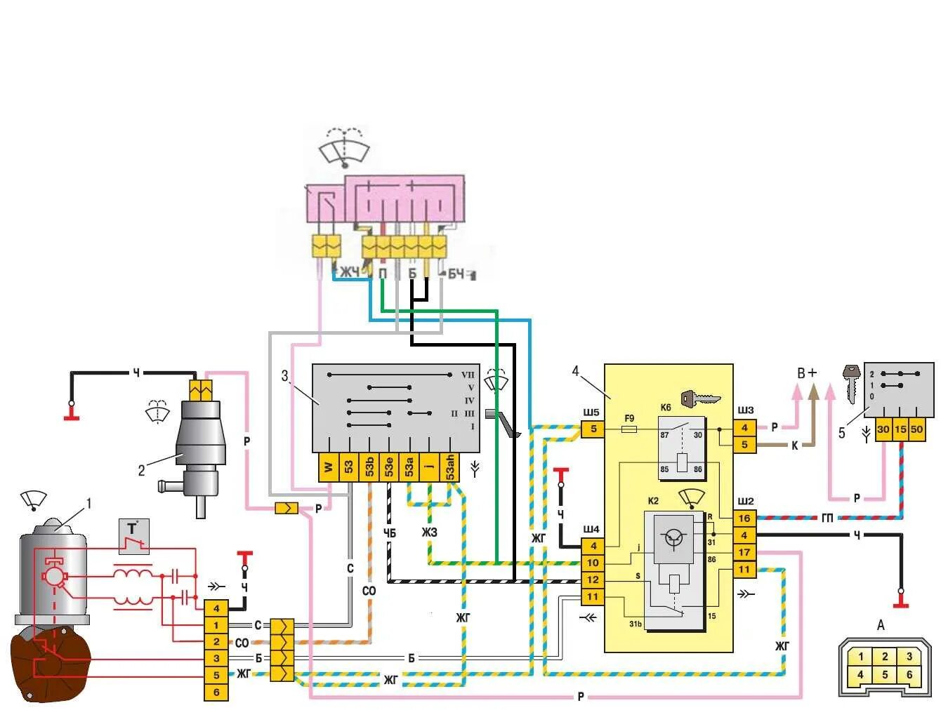 Подключение стеклоочистителя ваз 2110 Схема дворников ваз 2110 - фото - АвтоМастер Инфо