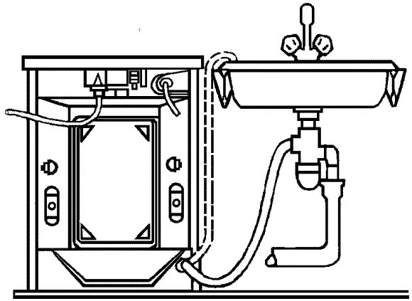 Подключение стиральной машины чертеж Подключение автоматической стиральной машины