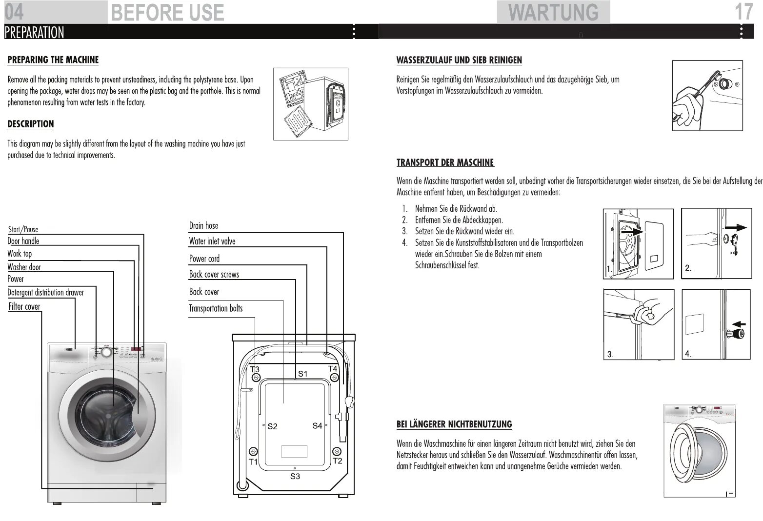 Подключение стиральной машины haier в зеленогорске Manual Haier HW60-1479 (page 17 of 20) (English, German)