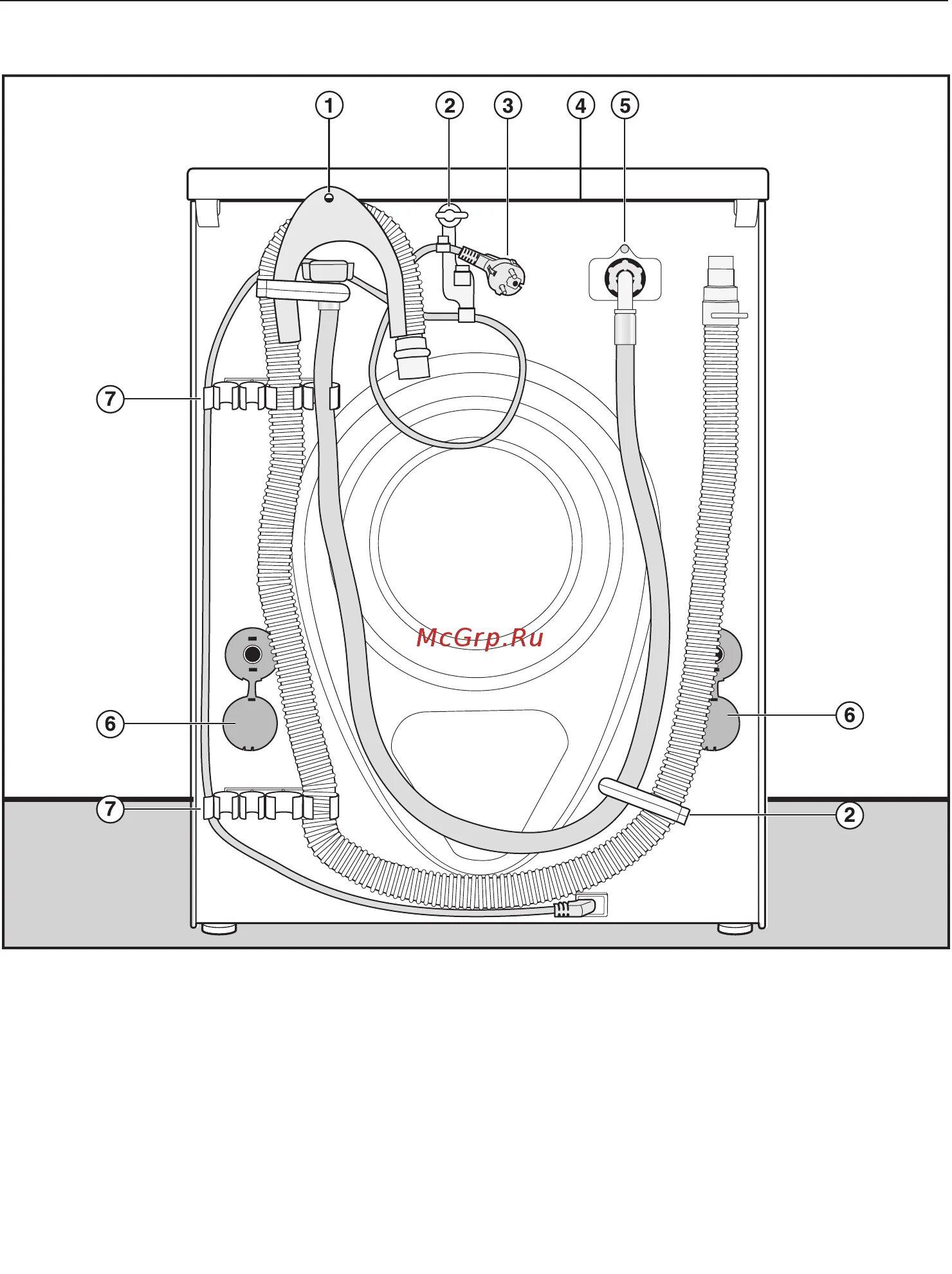 Подключение стиральной машины миле Miele WDB 020 W1 Classic 59/84 Вид сзади