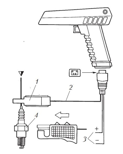 Подключение стробоскопа для установки зажигания Диагностирование и ТО системы зажигания двигателя