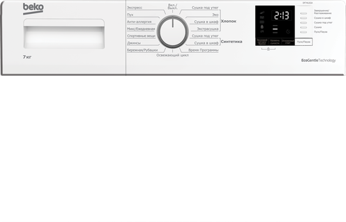 Подключение сушильной машины beko df7412ga Характеристики модели Сушильная машина Beko DF7412GA кл. энер: A+ макс. загр:7кг