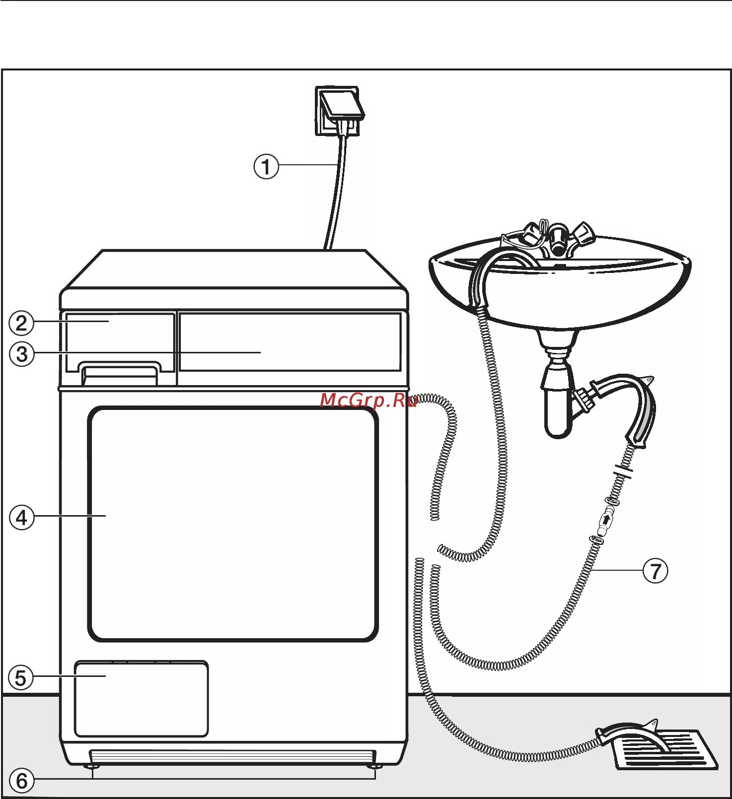 Подключение сушильной машины tuvio Miele T8402С White 30/52 Âèä ñïåðåäè 30