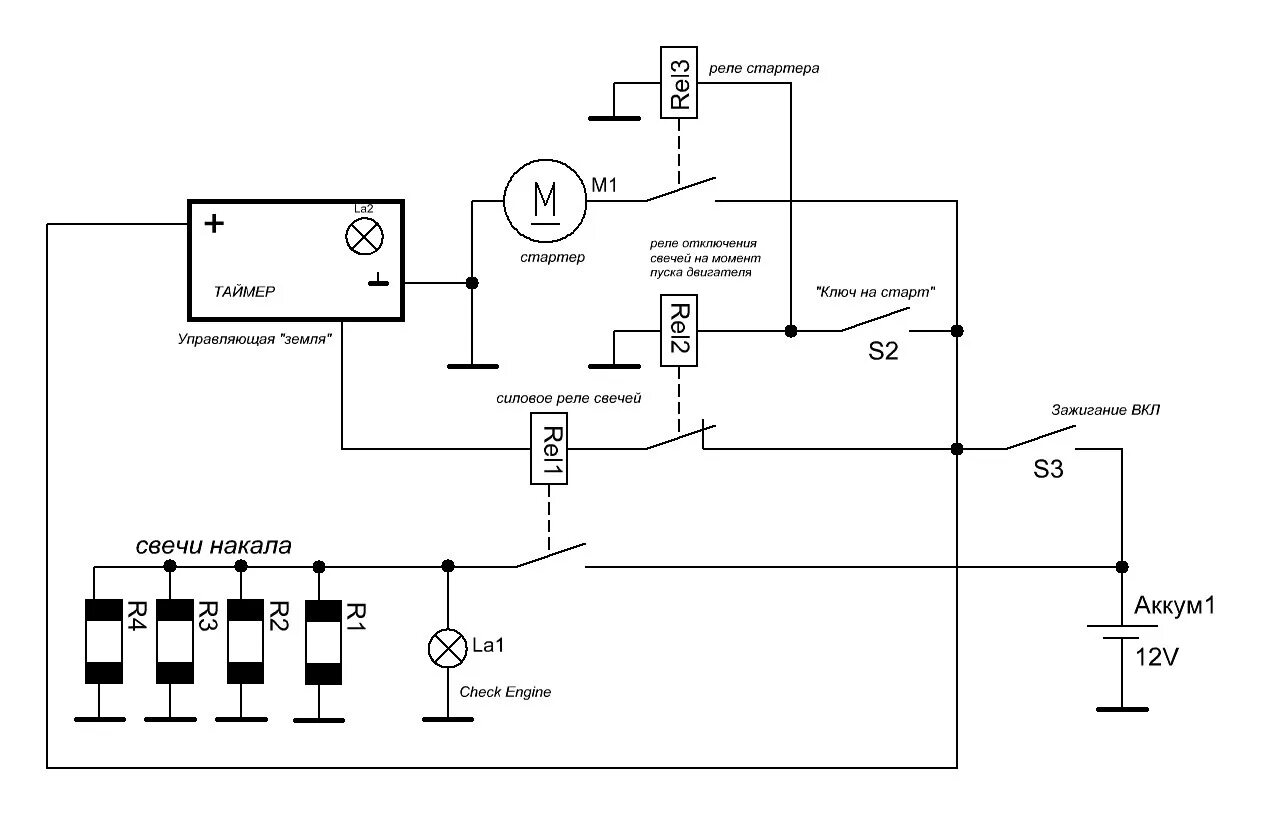 Подключение свечей накала через реле схема Опять свечи, теперь таймер - УАЗ 3162, 3 л, 2001 года тюнинг DRIVE2