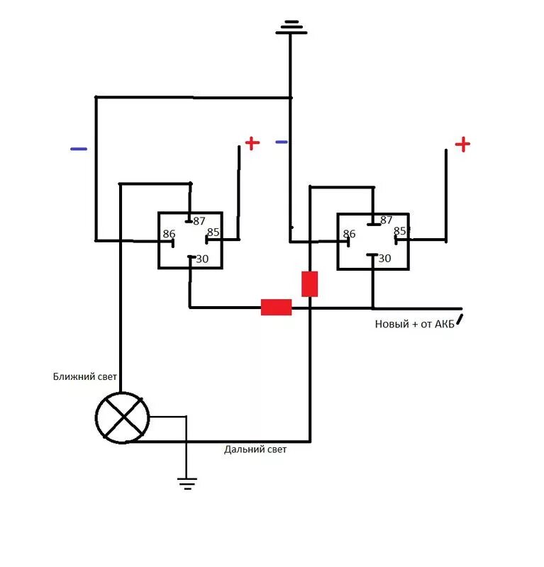 Подключение света дальнего ближнего схема Картинки ФАРЫ ЧЕРЕЗ РЕЛЕ