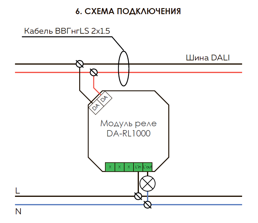 Подключение света липецк Реле с управлением по протоколу DALI DA-RL1000 - AWADA SYSTEMS