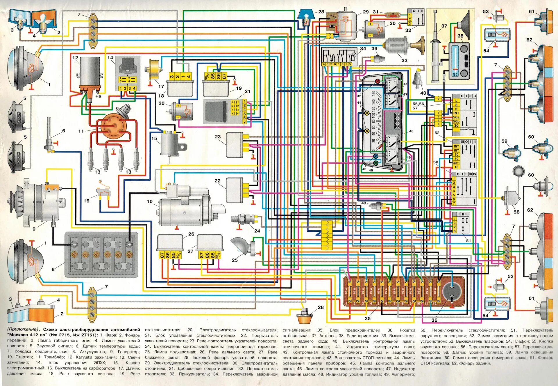Подключение света москвич 412 Аварийка на ВАЗовском реле - ИЖ Москвич 412, 1,5 л, 1987 года своими руками DRIV