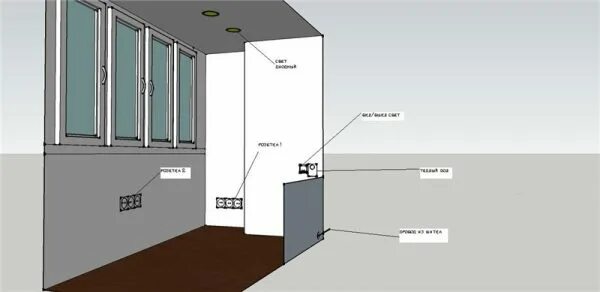 Подключение света на балконе Электромонтаж на балконе своими руками: как провести свет, разводка проводки, тр