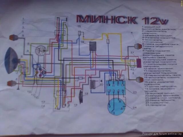 Подключение света на мотоцикле минск Помогите разобраться с проводкой на Минск. - Форум onliner.by