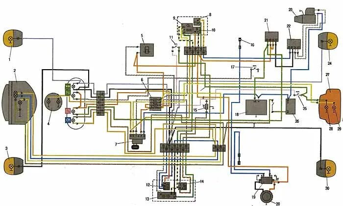 Подключение света на мотоцикле урал Схема электрооборудования ИМЗ 8.1237 Волк (с электростартером). Устройство и экс
