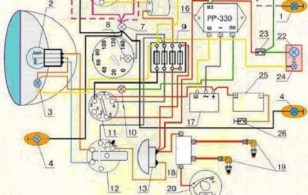 Подключение света на мотоцикле урал Схема Подключения Замка Зажигания Урал - tokzamer.ru