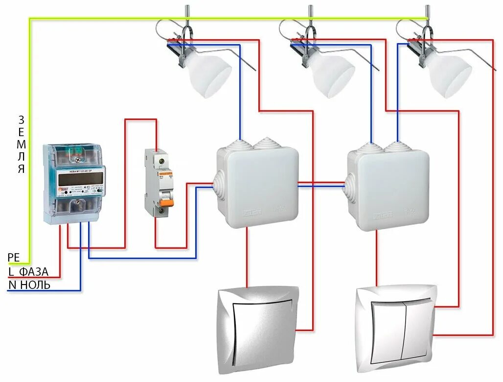 Подключение света в квартире схема электропроводки Рамка 2 поста GUNSAN Eqona крем - купить в интернет-магазине по низкой цене на Я