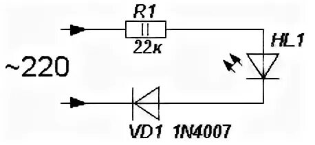 Подключение светодиода к сети 220в схема Подключение Светодиода К Сети 220 Вольт. - Радиоэлементы - Форум по радиоэлектро