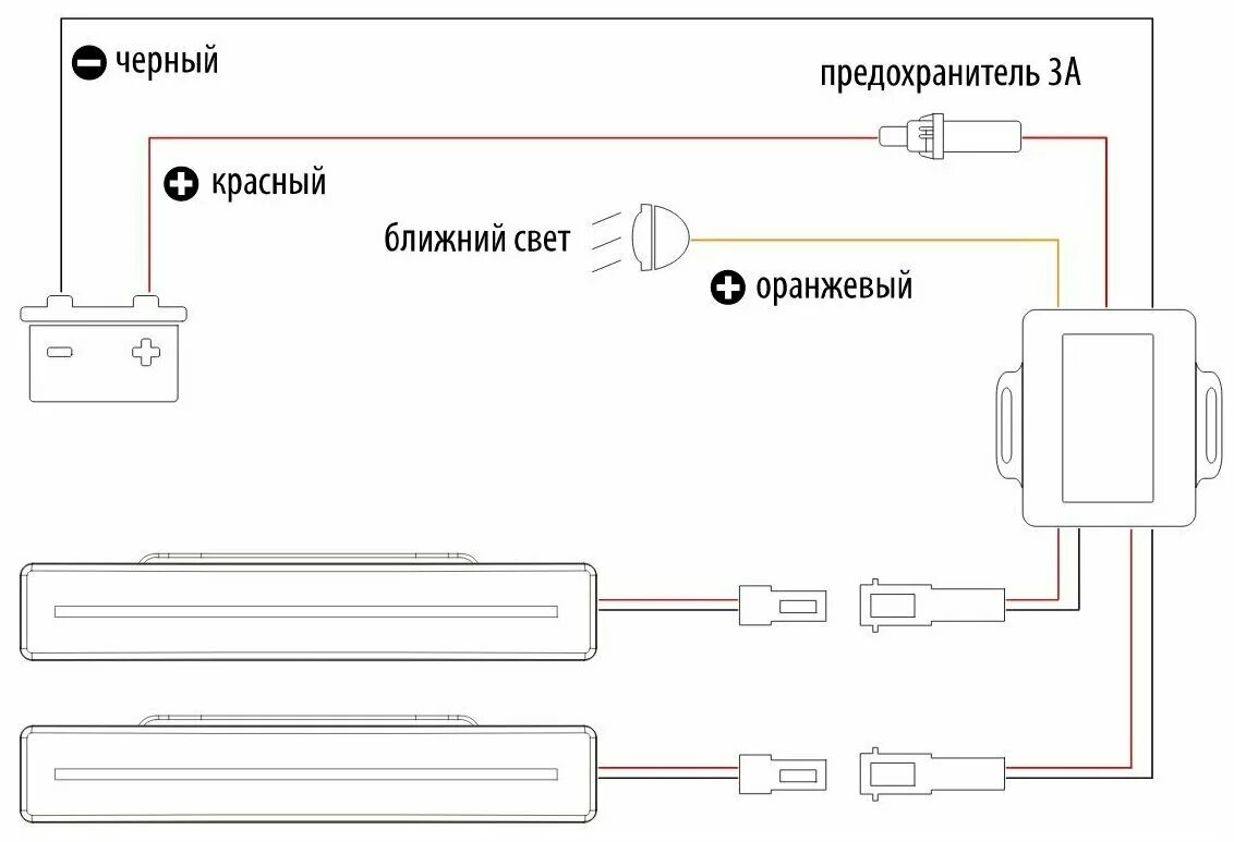 Подключение светодиодной балки на дальний свет Светодиодные дневные ходовые огни MTF Light URBAN 12V, 20W, 5500K - купить в инт