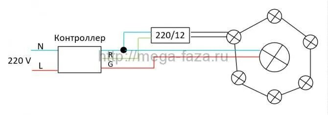 Подключение светодиодной люстры к сети 220в схема Подключение люстры с пультом управления: схема, монтаж