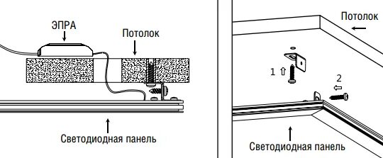 Подключение светодиодной панели на потолке Светодиодная панель 40W 595x595x9 белый свет тонкая СПб