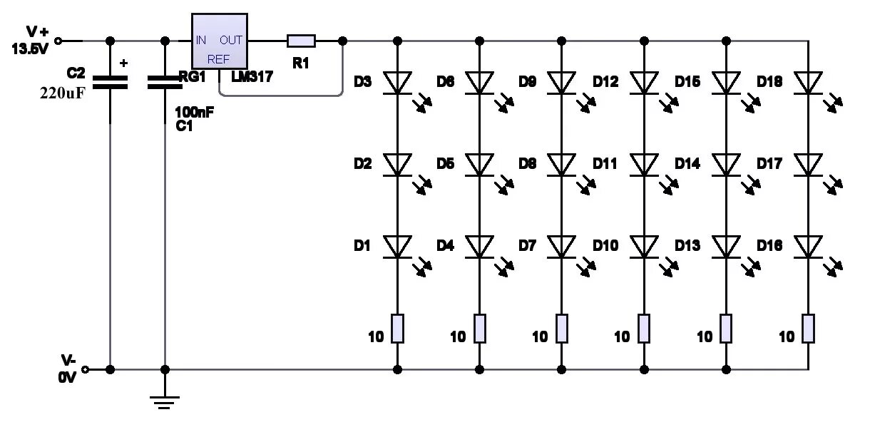 Подключение светодиодов без драйвера Jak zbudować zasilacz z regulacją do 10 diod power LED 1W w krewetkarium?