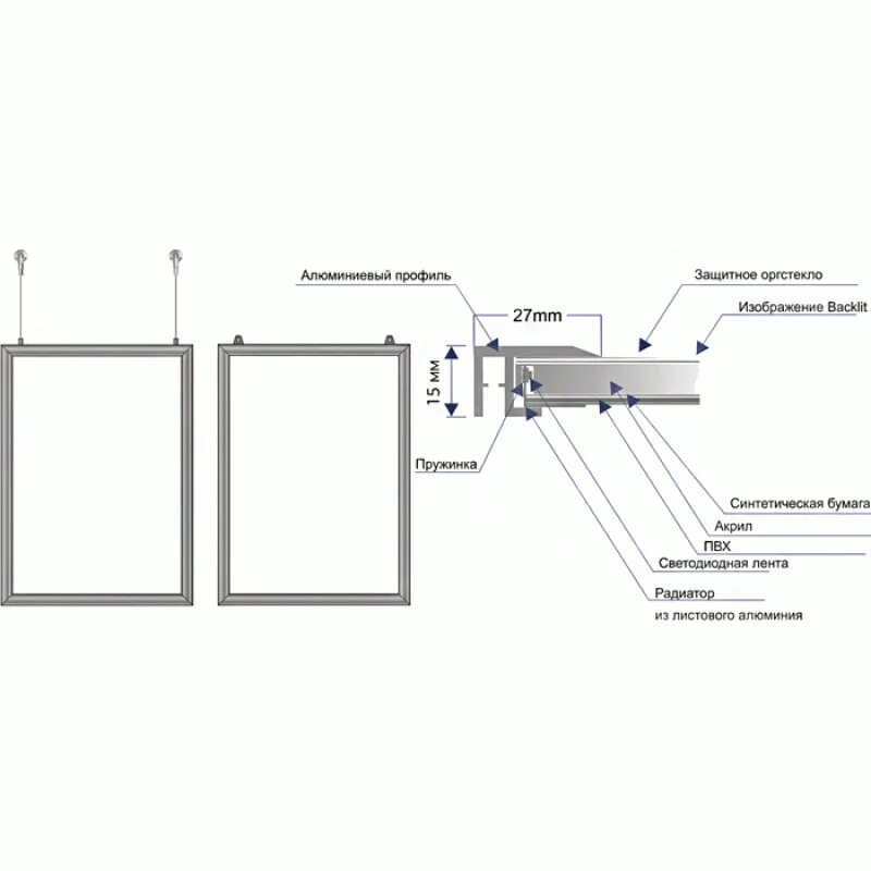 Подключение световых панелей Световая панель Frame LED